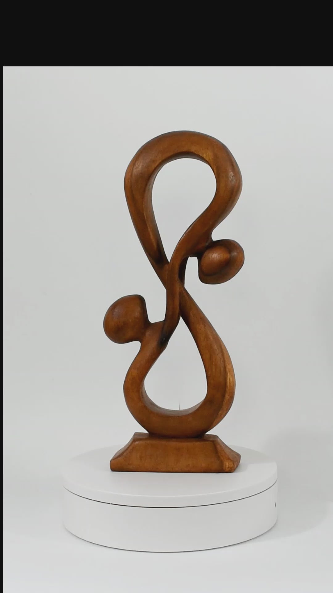 12" Wooden Handmade Abstract Sculpture Statue Handcrafted "Hold Me Tight" Gift Decorative Home Decor Figurine Accent Decoration Artwork Hand Carved