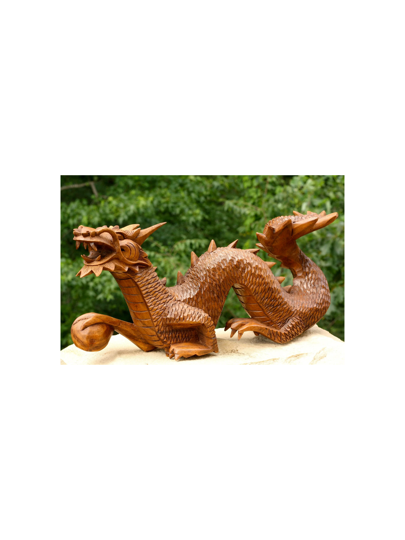 Wooden Crawling Dragon Handmade Sculpture Statue Handcrafted Gift Art Decorative Home Decor Figurine Accent Decoration Artwork Hand Carved