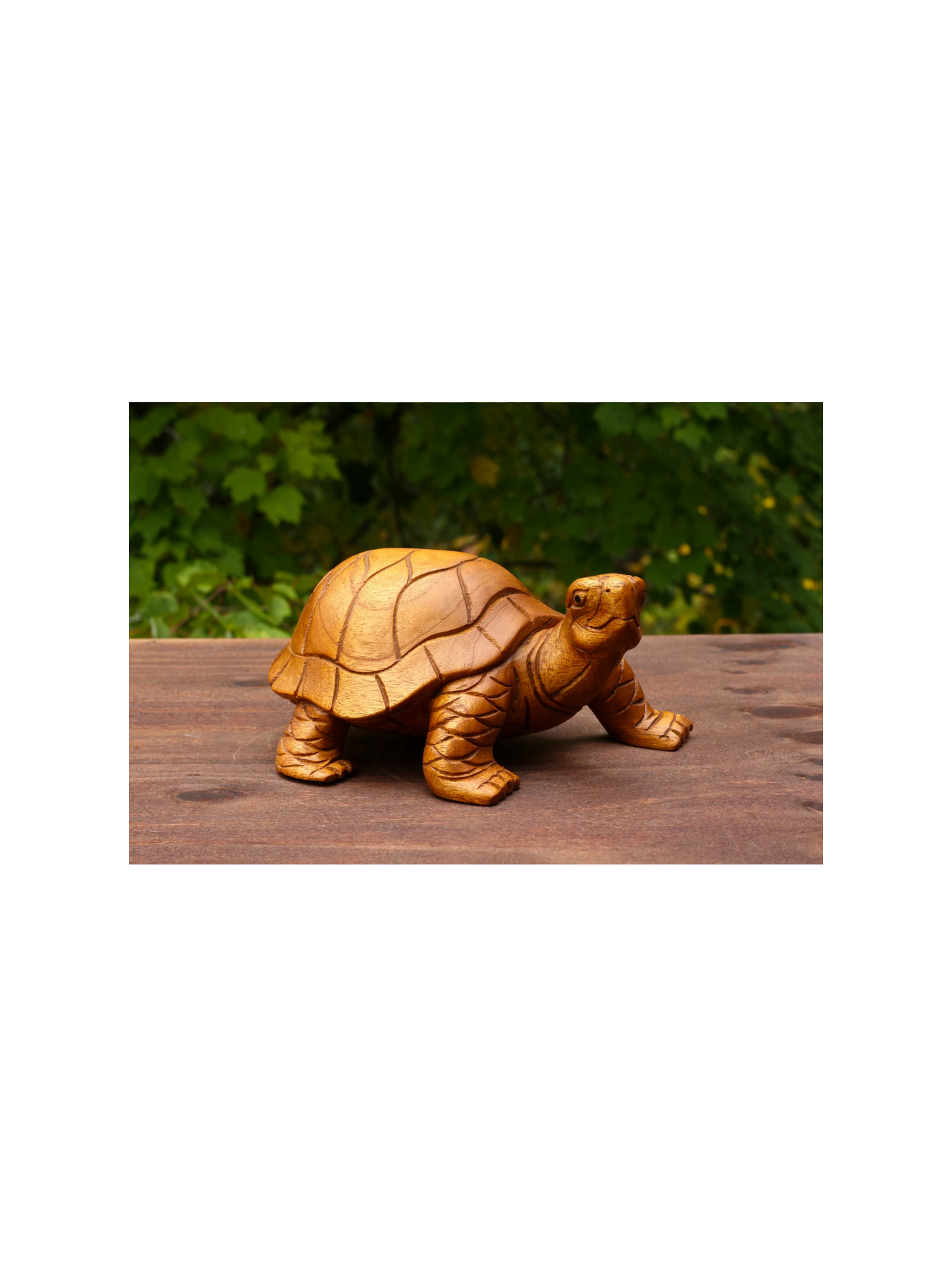 Wooden Walking Tortoise Turtle Statue Hand Carved Sculpture Wood Home Decor Accent Figurine Handcrafted Handmade Seaside Tropical Nautical Coastal