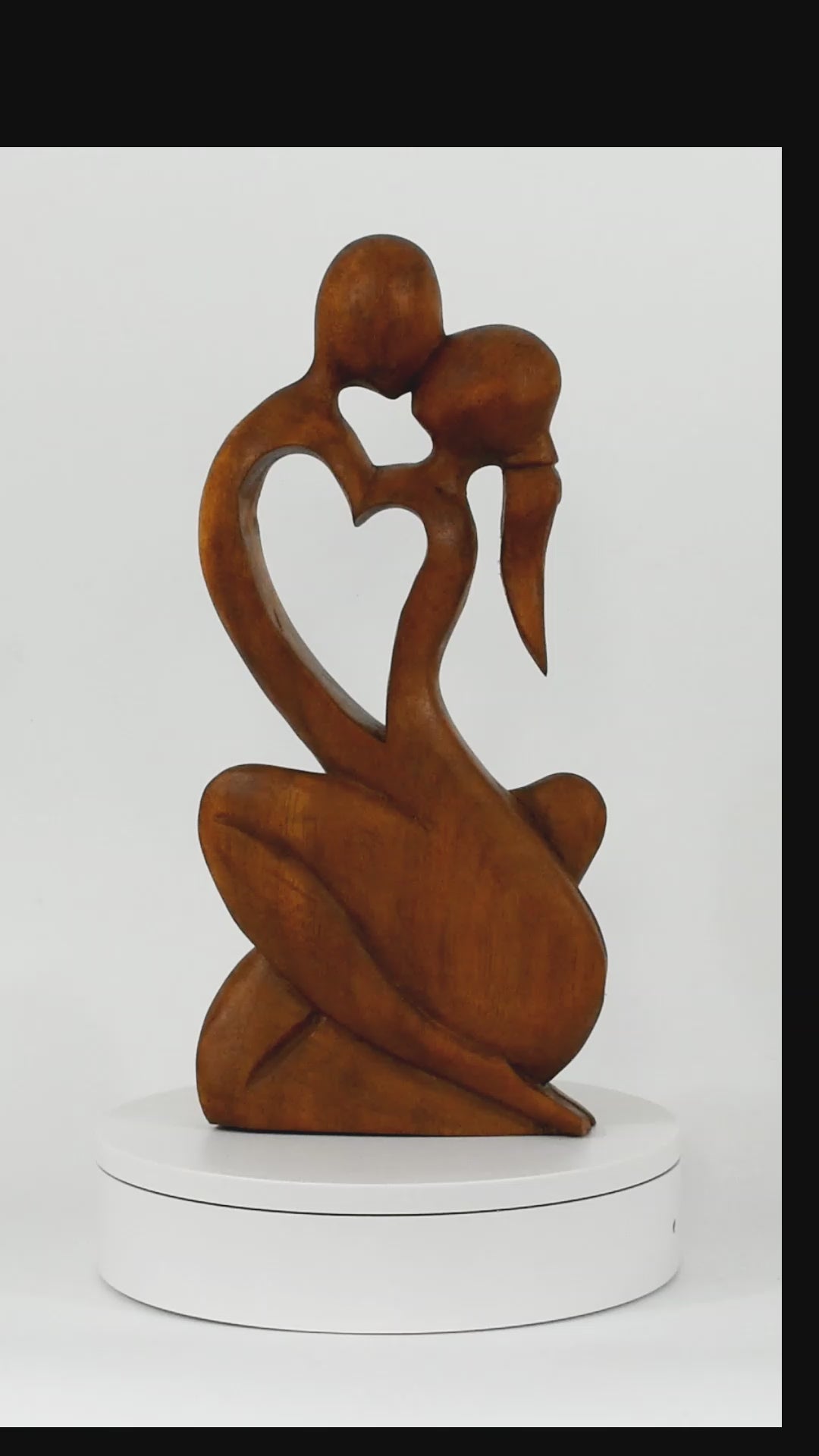 12" Wooden Handmade Abstract Sculpture Statue Handcrafted "Endless Love" Gift Decorative Home Decor Figurine Accent Decoration Artwork Hand Carved