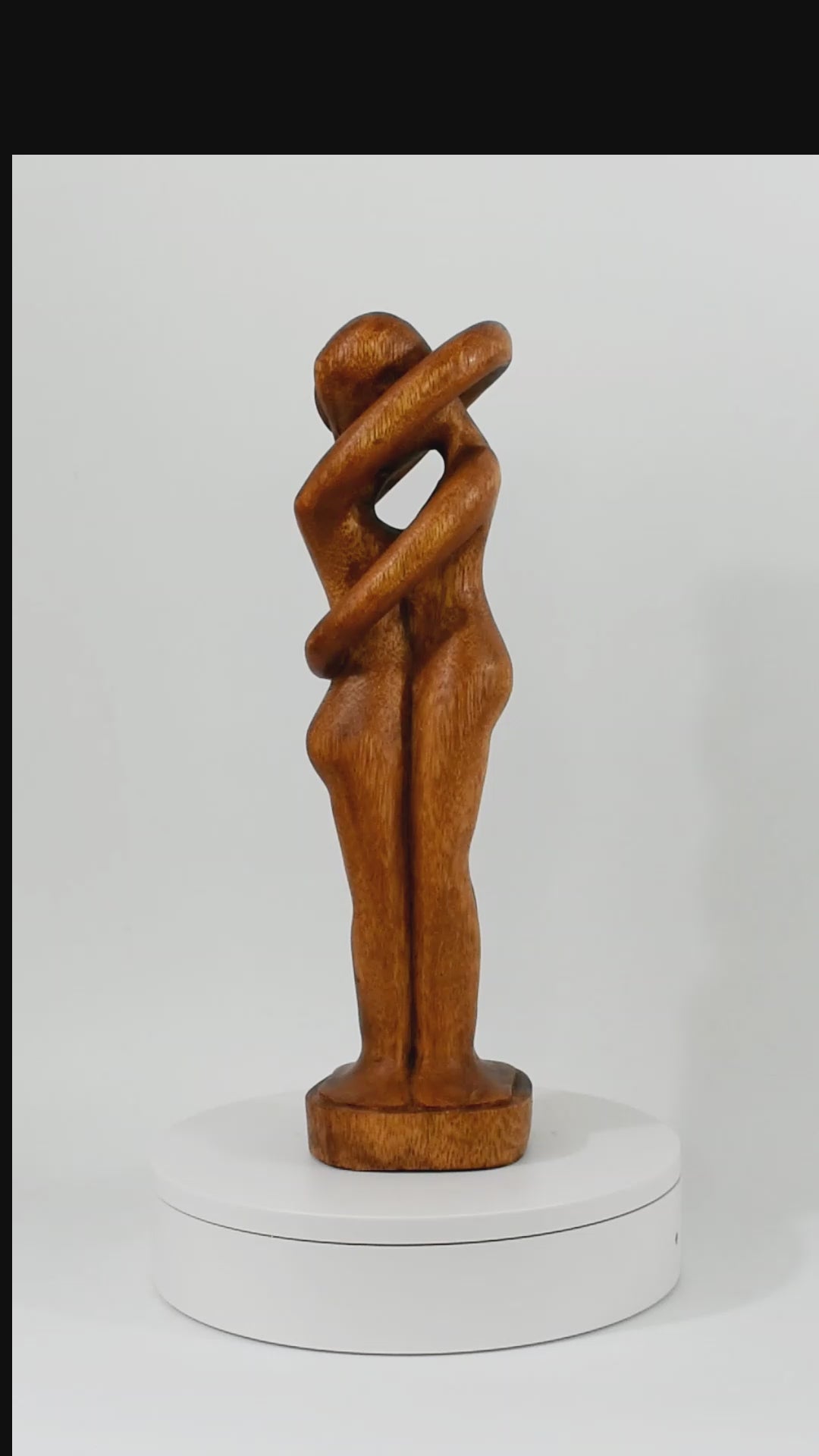 12" Wooden Handmade Abstract Sculpture Statue Handcrafted "Everlasting Love" Gift Art Decorative Home Decor Figurine Accent Decoration Hand Carved
