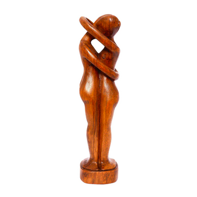 12" Wooden Handmade Abstract Sculpture Statue Handcrafted "Everlasting Love" Gift Art Decorative Home Decor Figurine Accent Decoration Hand Carved