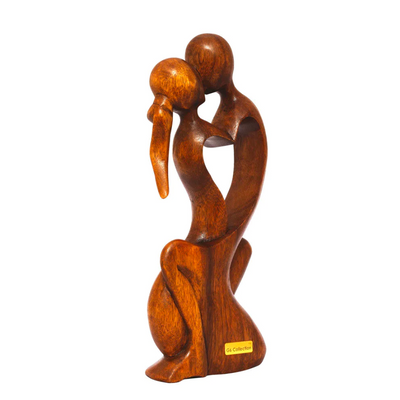 12" Wooden Handmade Abstract Sculpture Statue Handcrafted "Endless Love" Gift Decorative Home Decor Figurine Accent Decoration Artwork Hand Carved