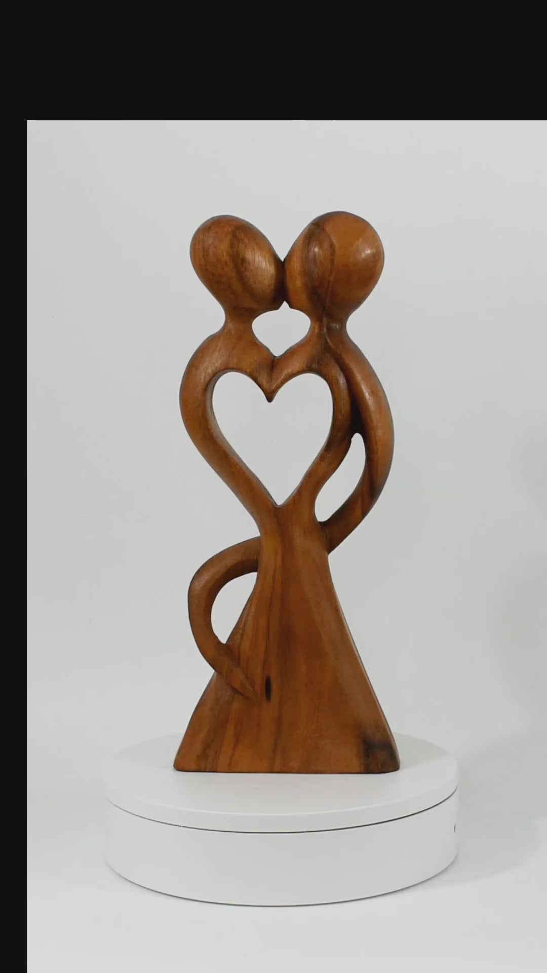 12" Wooden Handmade Abstract Sculpture Statue Handcrafted "Love of My Life" Gift Art Home Decor Figurine Accent Artwork Hand Carved