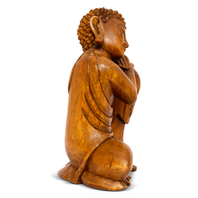 Wooden Serene Sleeping Resting Buddha Statue Hand Carved Figurine Sculpture Home Decor 