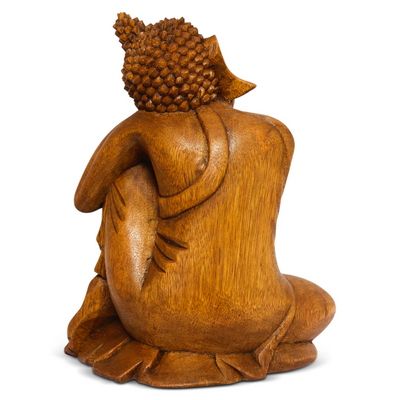 Wooden Serene Sleeping Resting Buddha Statue Hand Carved Figurine Sculpture Home Decor 