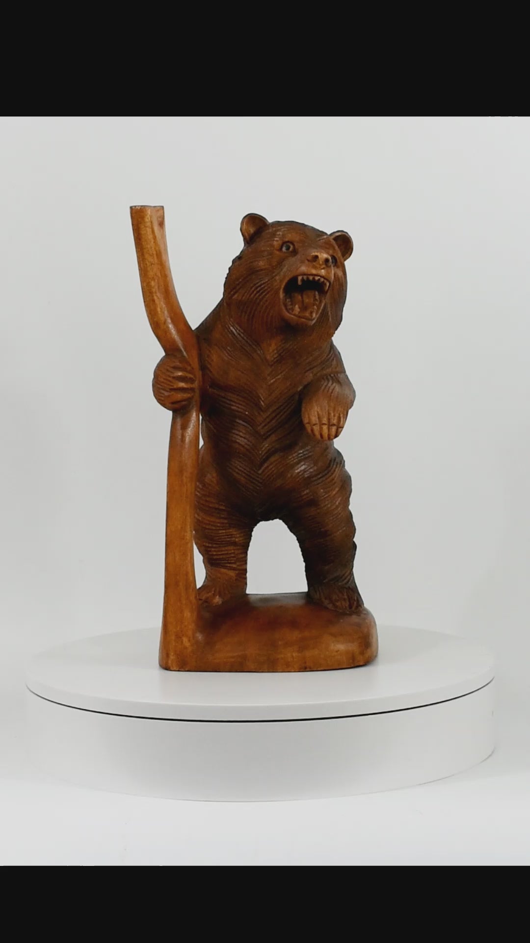Figurine en bois grizzly détaillée de 15,2 cm sur socle - 172381 –  Specialty Decor by Sunland Home