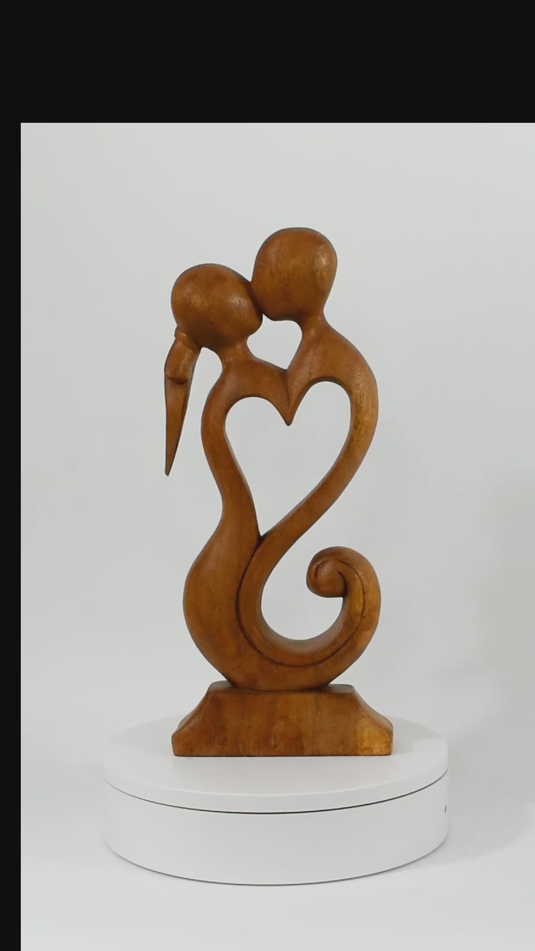 12" Wooden Handmade Abstract Sculpture Statue Handcrafted "Eternal Love" Gift Decorative Home Decor Figurine Accent Decoration Artwork Hand Carved