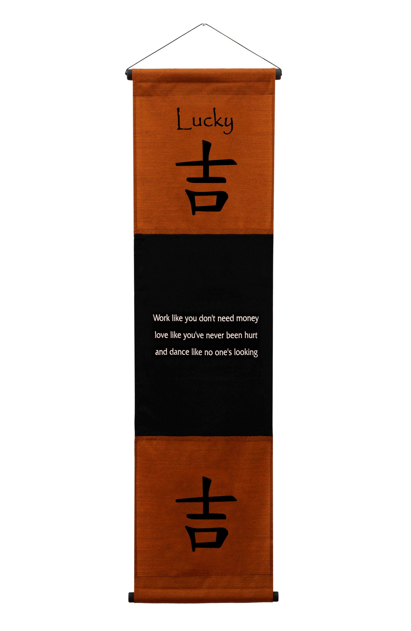 Inspirational Wall Decor Lucky Banner Art, Inspiring Quote Wall Hanging Scroll, Affirmation Motivational Uplifting Message, Thought Saying Tapestry
