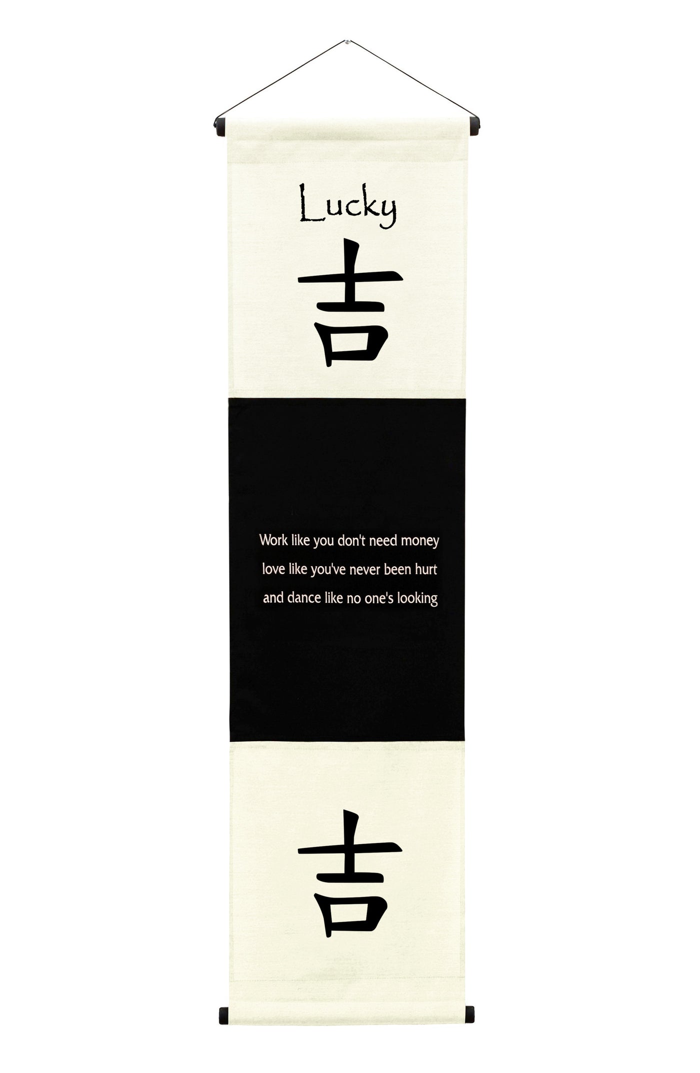 Inspirational Wall Decor Lucky Banner Art, Inspiring Quote Wall Hanging Scroll, Affirmation Motivational Uplifting Message, Thought Saying Tapestry