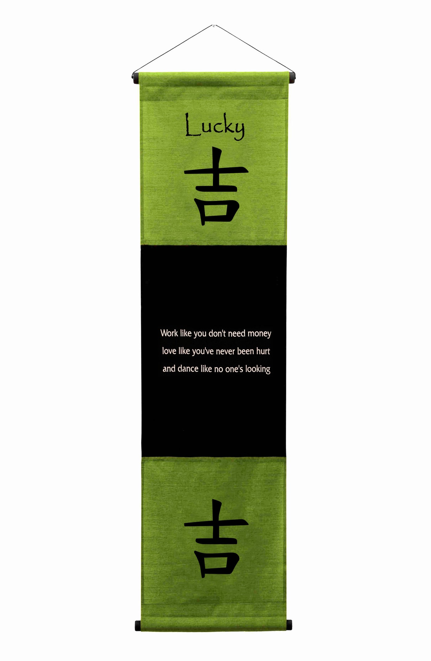 Inspirational Wall Decor Lucky Banner Art, Inspiring Quote Wall Hanging Scroll, Affirmation Motivational Uplifting Message, Thought Saying Tapestry