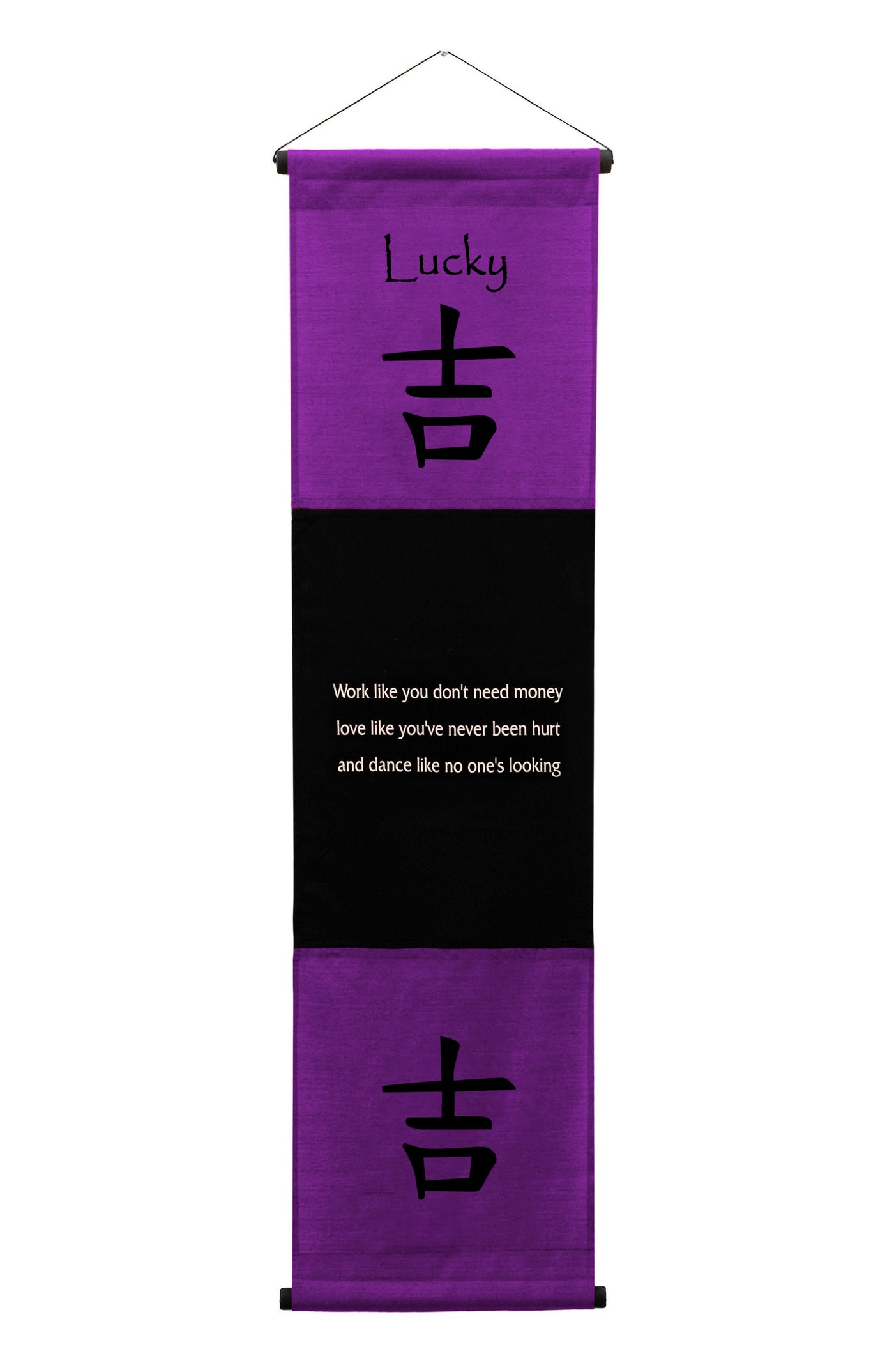 Inspirational Wall Decor Lucky Banner Art, Inspiring Quote Wall Hanging Scroll, Affirmation Motivational Uplifting Message, Thought Saying Tapestry