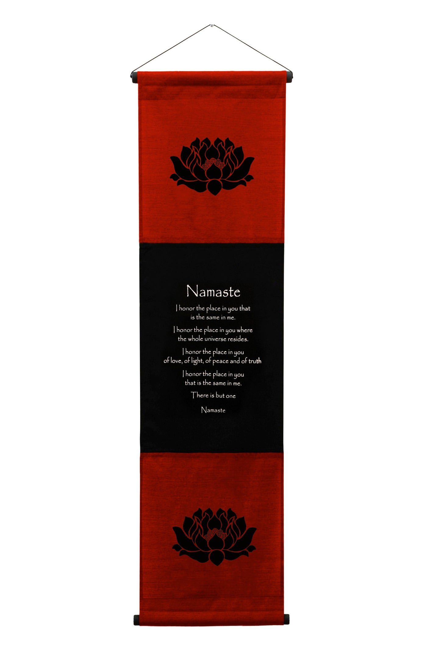 Inspirational Wall Decor Namaste Banner Art, Inspiring Quote Wall Hanging Scroll, Affirmation Motivational Uplifting Message, Thought Saying Tapestry