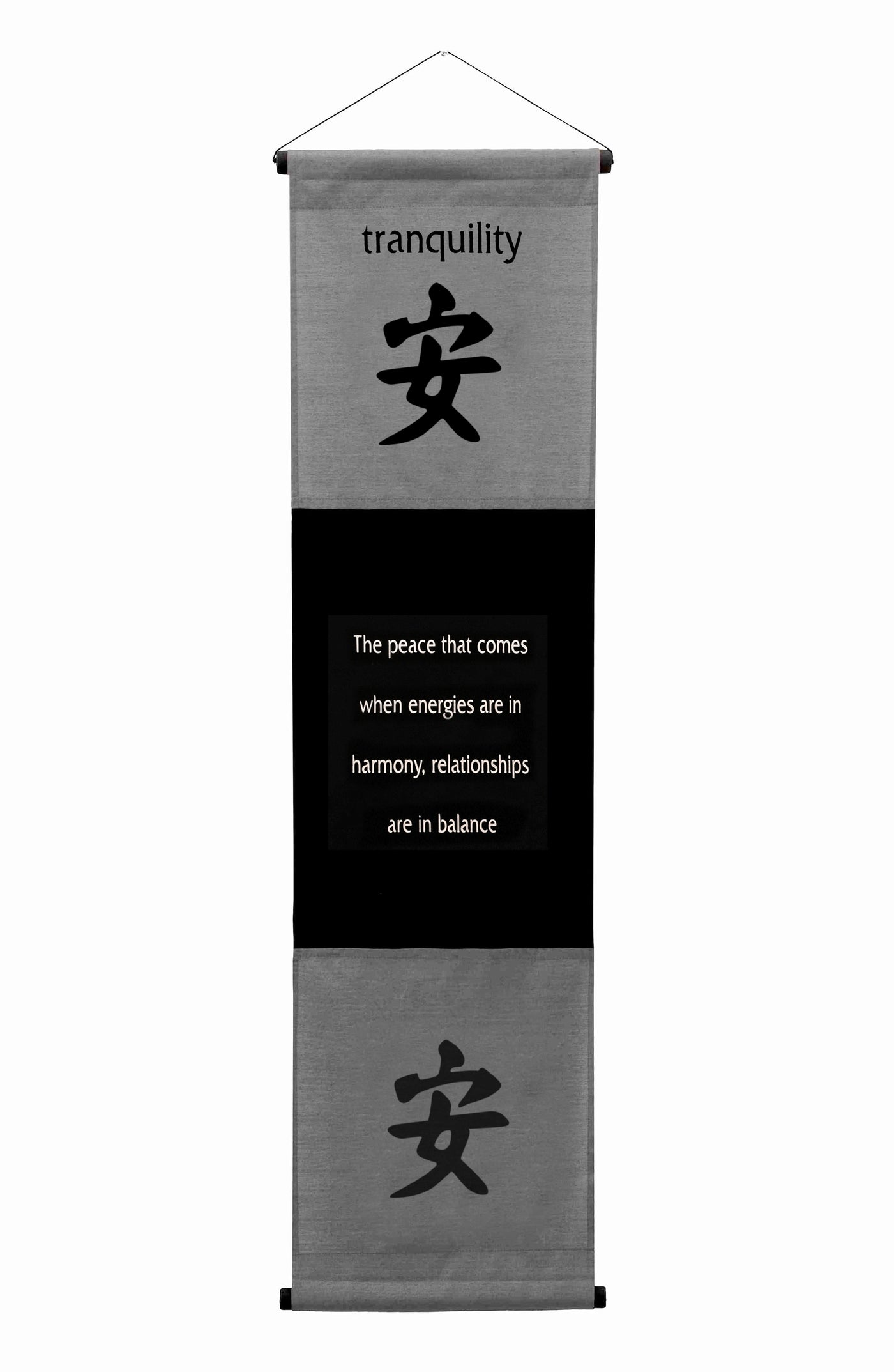 Inspirational Wall Decor Tranquility Banner Art, Inspiring Quote Hanging Scroll, Affirmation Motivational Uplifting Message, Thought Saying Tapestry