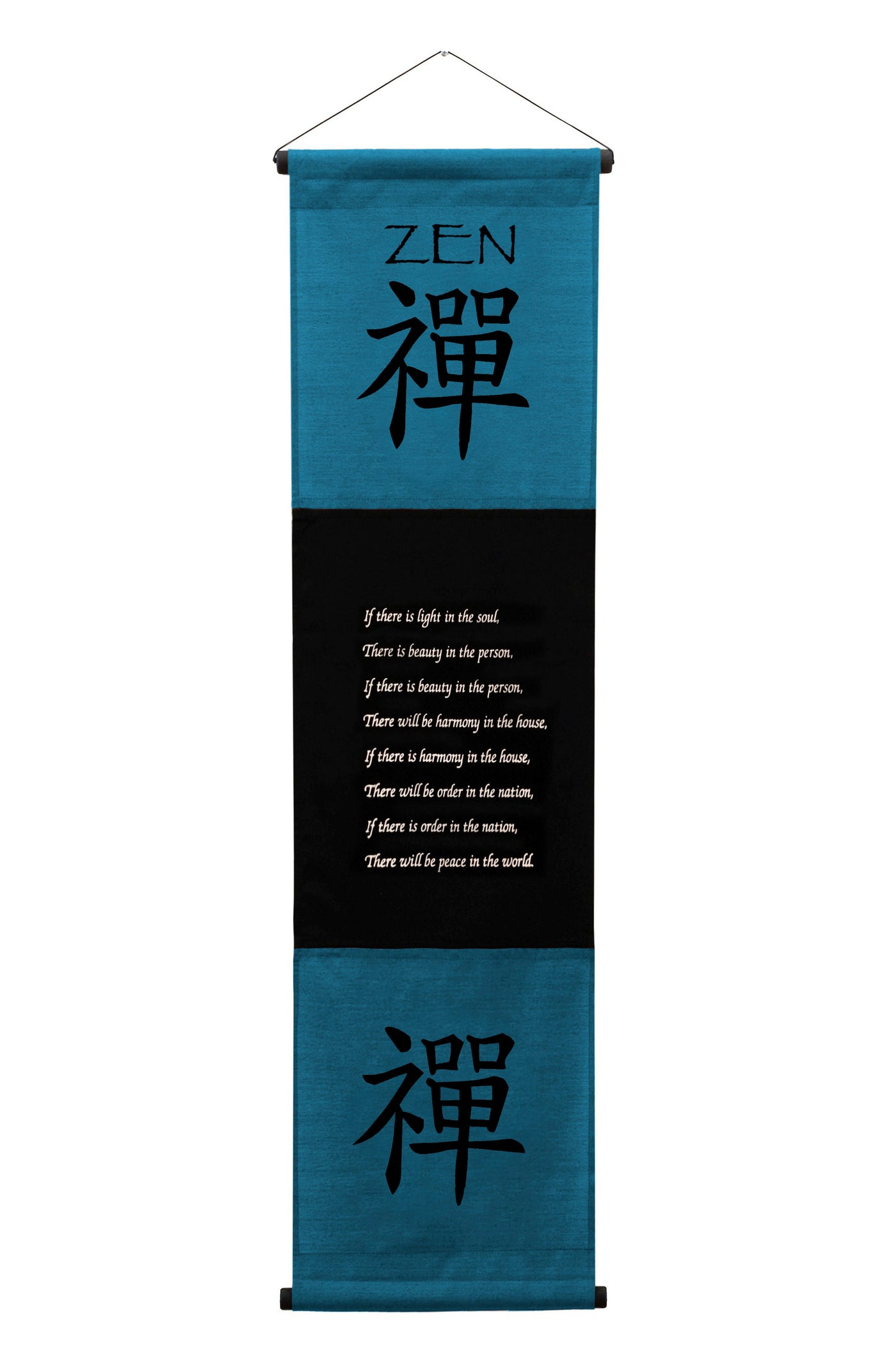 Inspirational Wall Decor "Zen" Banner Large, Inspiring Quote Hanging Scroll, Affirmation Motivational Uplifting Message Art, Thought Saying Tapestry