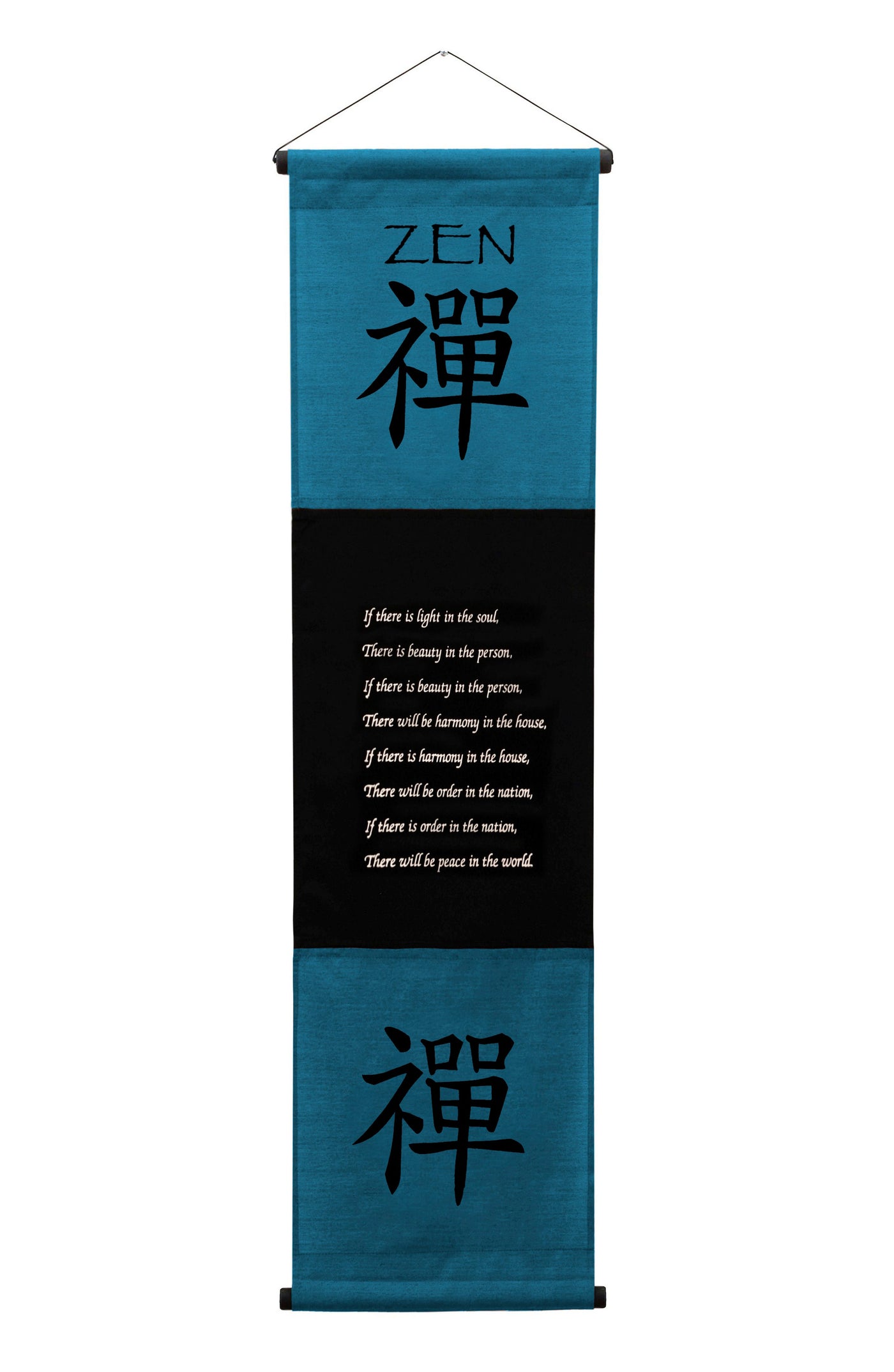 Inspirational Wall Decor "Zen" Banner Large, Inspiring Quote Hanging Scroll, Affirmation Motivational Uplifting Message Art, Thought Saying Tapestry
