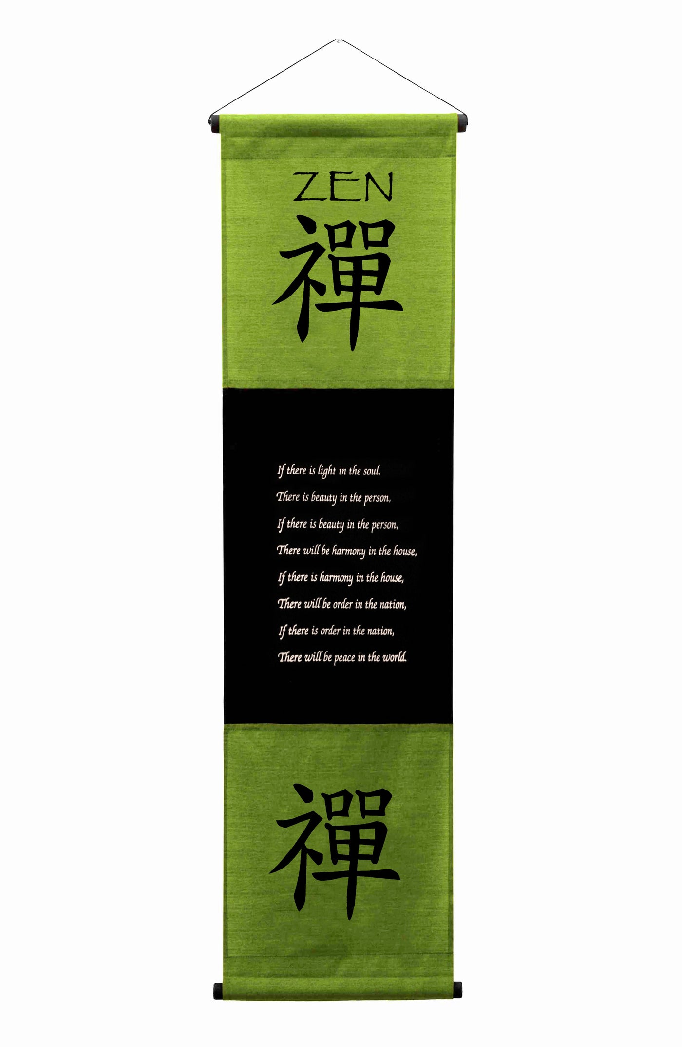 Inspirational Wall Decor "Zen" Banner Large, Inspiring Quote Hanging Scroll, Affirmation Motivational Uplifting Message Art, Thought Saying Tapestry