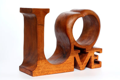 Wooden Handmade Wine Rack "Love" Bottle Holder Hand Carved Decorative Home Decor Accent Decoration Handcrafted Gift Free Standing