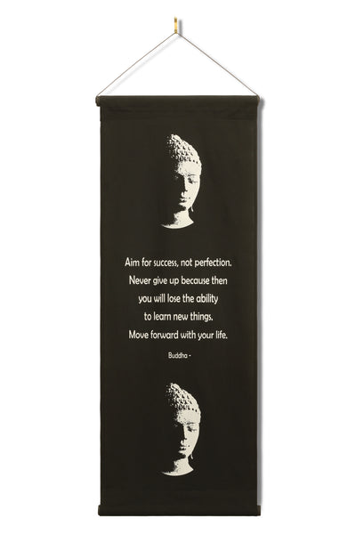 Inspirational Wall Decor "Buddha - Aim For Success" Banner, Inspiring Quote Hanging Scroll, Affirmation Motivational Uplifting , Thought Tapestry