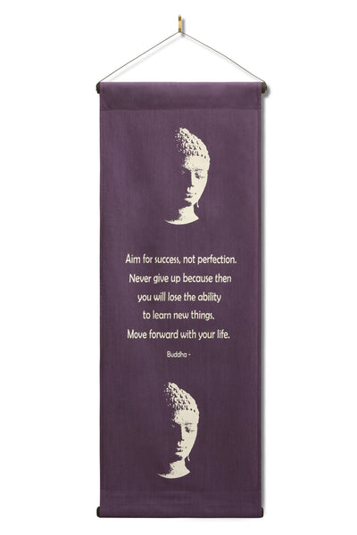 Inspirational Wall Decor "Buddha - Aim For Success" Banner, Inspiring Quote Hanging Scroll, Affirmation Motivational Uplifting , Thought Tapestry