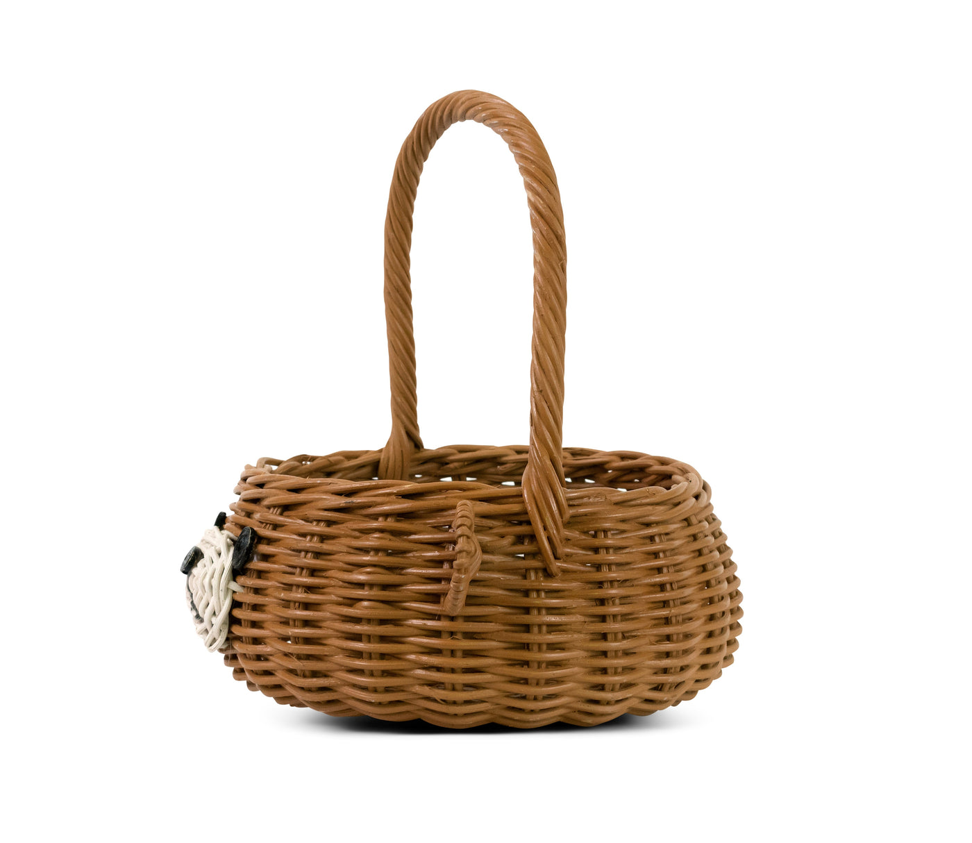 Hand Woven Bear Rattan Wedding Flower Girl Basket Decorative Home Decor Bin Organizer Storage Cute Handmade Handcrafted Gift Decoration Wicker Easter