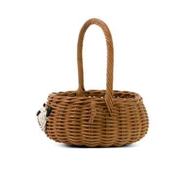 Hand Woven Bear Rattan Wedding Flower Girl Basket Decorative Home Decor Bin Organizer Storage Cute Handmade Handcrafted Gift Decoration Wicker Easter