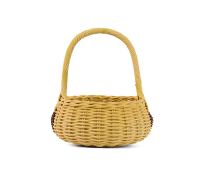 Hand Woven Dog Rattan Wedding Flower Girl Basket Decorative Home Decor Bin Organizer Storage Cute Handmade Handcrafted Easter Decoration Wicker Puppy