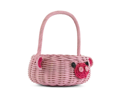 Hand Woven Pig Rattan Basket Decorative Home Decor Bin Organizer Storage Cute Handmade Handcrafted Gift Art Easter Decoration Wicker Piggy
