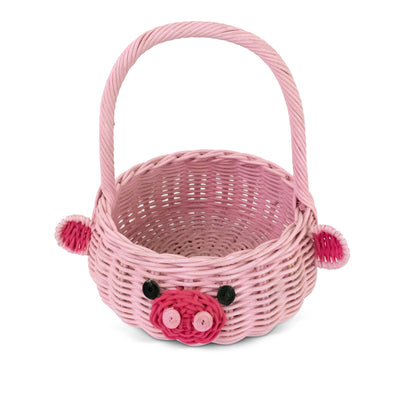 Hand Woven Pig Rattan Basket Decorative Home Decor Bin Organizer Storage Cute Handmade Handcrafted Gift Art Easter Decoration Wicker Piggy