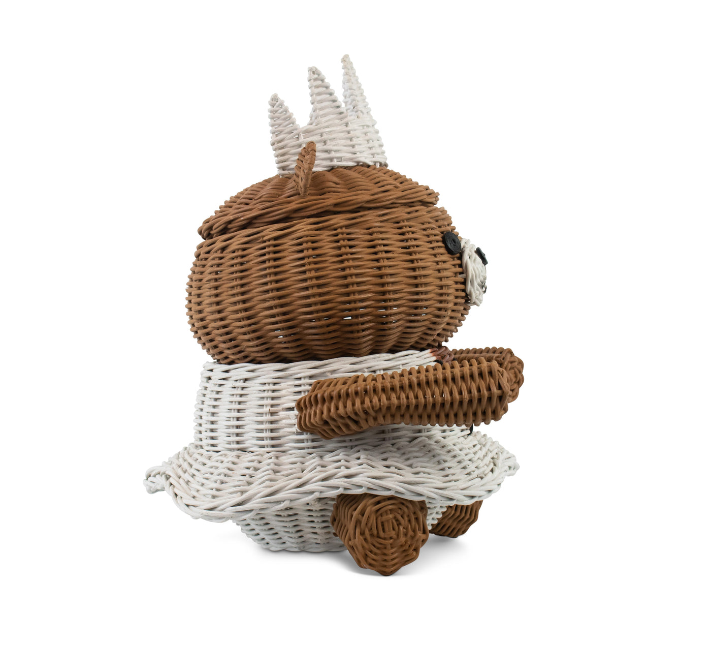 Hand Woven Princess Bear Rattan Storage Basket Decorative Home Decor Organizer Cute Handmade Handcrafted Gift Art Decoration Artwork Wicker