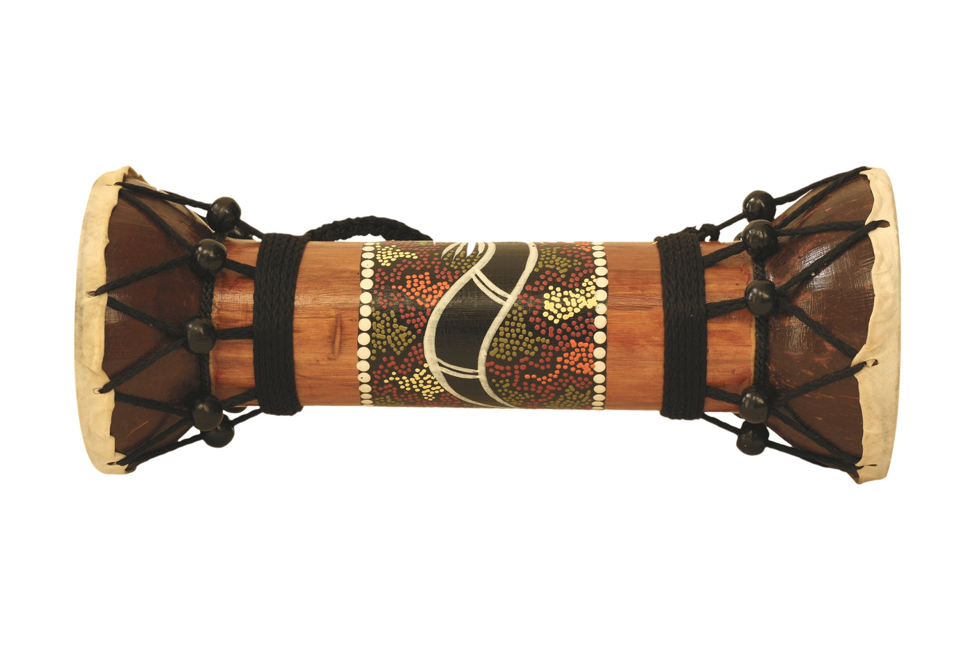 Exotic Wooden Hand Carved Double Sided Drum Djembe Home Decor Gift Wood Decoration Handcrafted Accent Decorative Drum