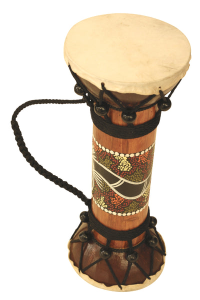 Exotic Wooden Hand Carved Double Sided Drum Djembe Home Decor Gift Wood Decoration Handcrafted Accent Decorative