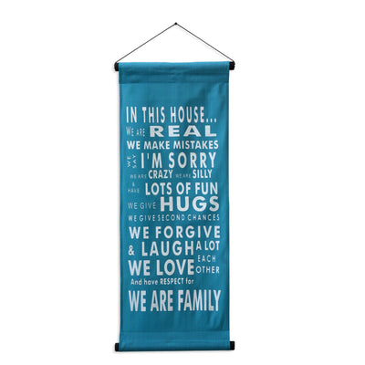 Inspirational Wall Decor Banner, Inspiring Quote Scroll, Affirmation Motivational Uplifting Message, Thought Saying Tapestry "In This House"