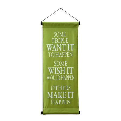 Inspirational Wall Decor Banner, Inspiring Quote Scroll, Affirmation Motivational Uplifting Message, Thought Saying Tapestry Want It, Wish It, Make It