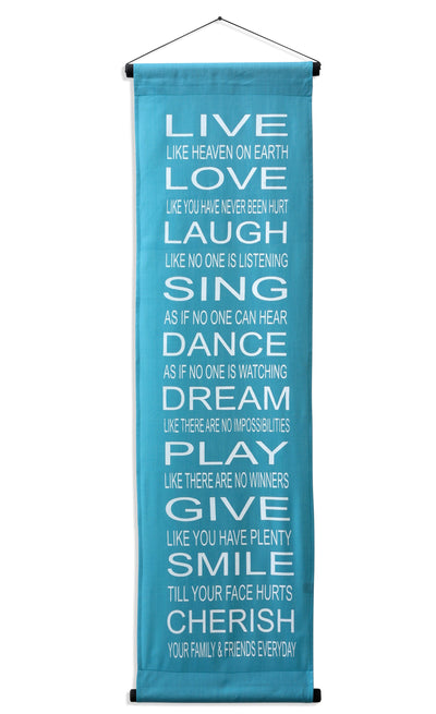 Inspirational Wall Decor Banner, Inspiring Quote Scroll, Affirmation Motivational Uplifting Message, Thought Saying Tapestry Live, Love, Laugh, Sing