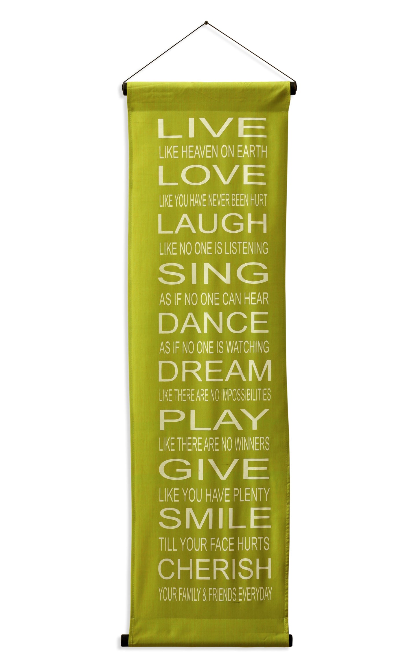 Inspirational Wall Decor Banner, Inspiring Quote Scroll, Affirmation Motivational Uplifting Message, Thought Saying Tapestry Live, Love, Laugh, Sing