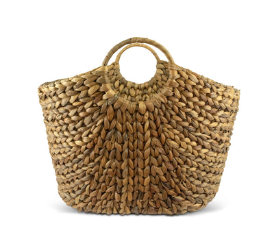 Extra Large Hand Woven Water Hyacinth Storage Basket Shelf Organizer Rectangular Wicker Baskets with Handles 19 x 15 x 14 inches