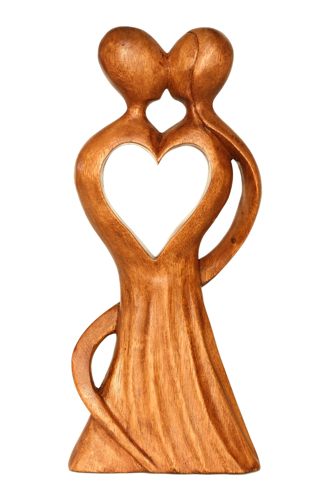 12" Wooden Handmade Abstract Sculpture Statue Handcrafted "Love of My Life" Gift Art Home Decor Figurine Accent Artwork Hand Carved