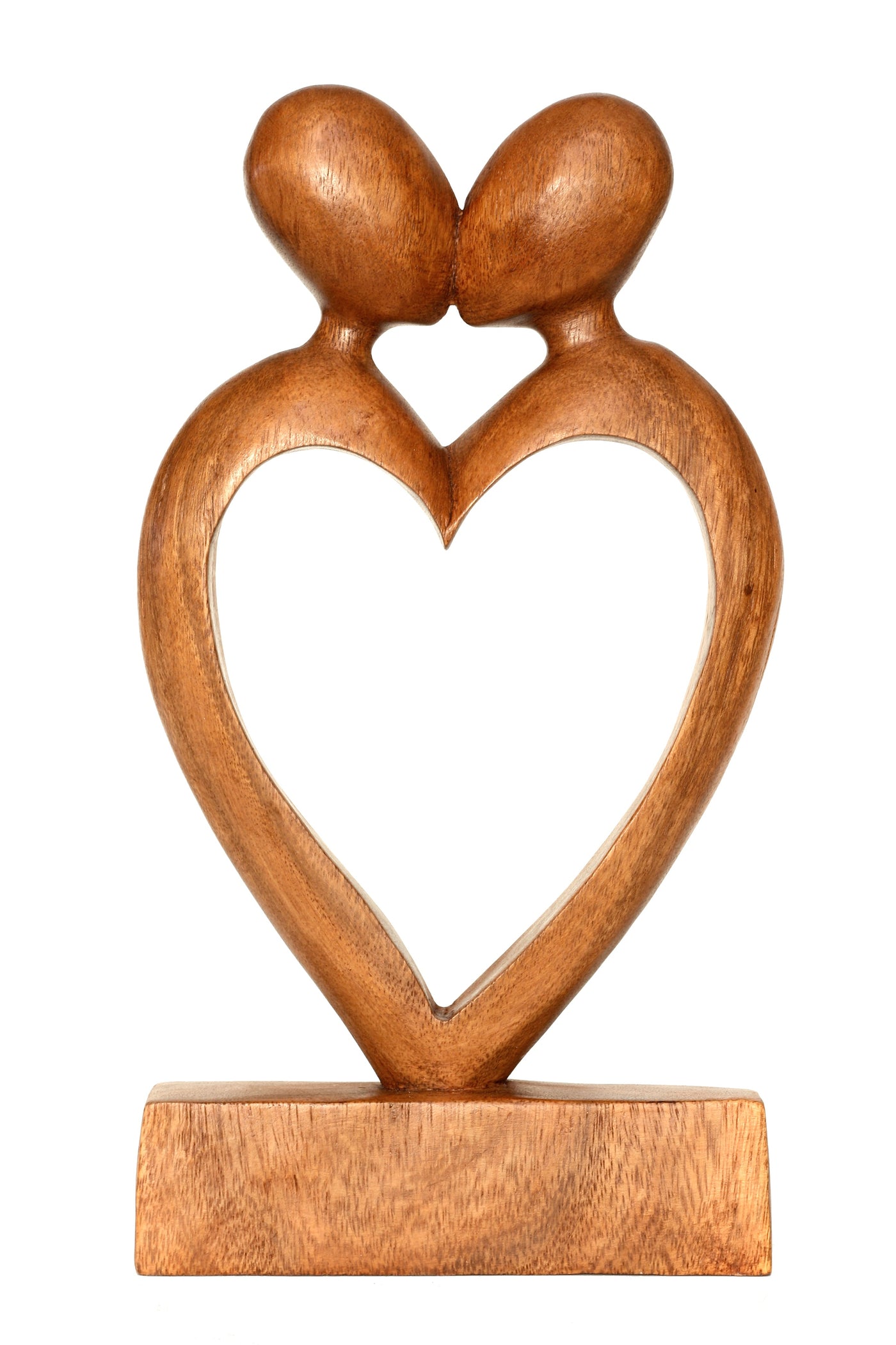 12" Wooden Handmade Abstract Sculpture Statue Handcrafted "Loving You" Gift Art Decorative Home Decor Figurine Accent Decoration Artwork Hand Carved