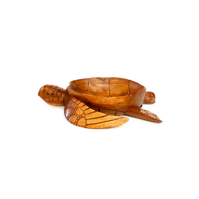 Wooden Handmade Turtle Serving Fruit Decorative Bowl Centerpiece Hand Carved Art Home Decor Decoration Artwork Handcrafted Gift Storage Accent Wood