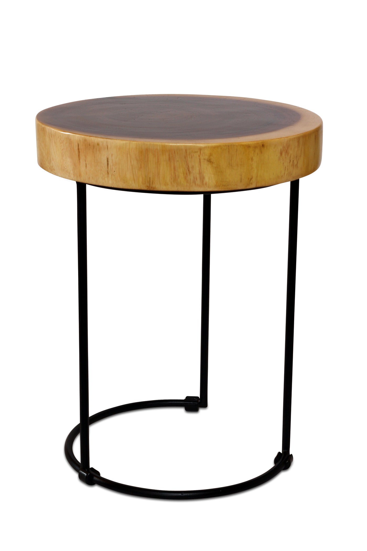 18" Wooden Hand Carved Modern Stool Solid Wood Rustic Handmade Home Decor Night Stand Accent Display Side End Table WST-IR1 Stool