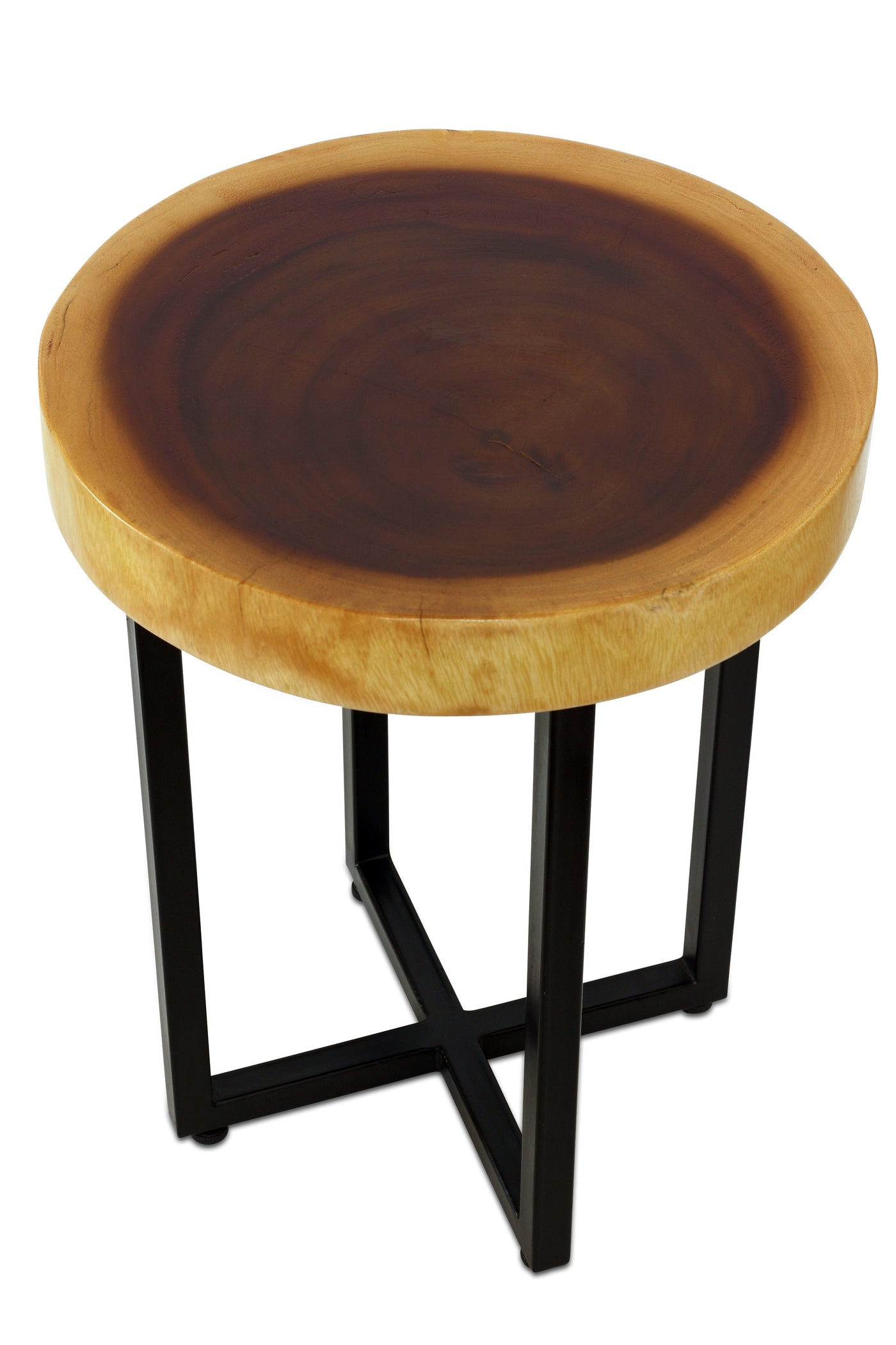 18" Wooden Hand Carved Modern Stool Solid Wood Rustic Handmade Home Decor Night Stand Accent Display Side End Table WST-IR2 Stool