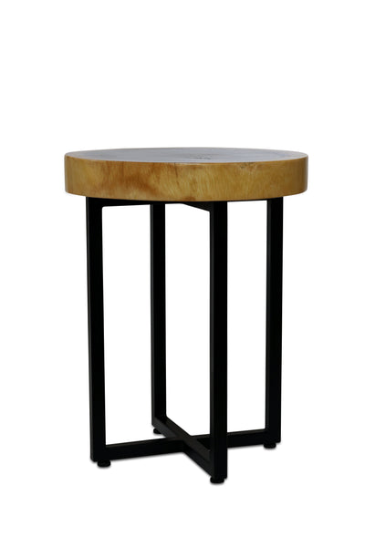 18" Wooden Hand Carved Modern Stool Solid Wood Rustic Handmade Home Decor Night Stand Accent Display Side End Table WST-IR2 Stool