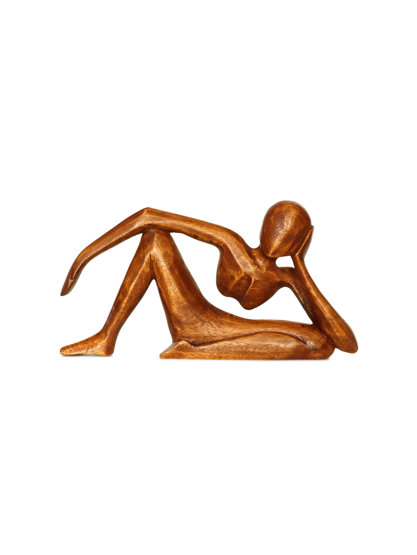 12" Wooden Handmade Abstract Sculpture Handcrafted "Relaxing Man" Home Decor Decorative Figurine Accent Decoration Hand Carved Statue