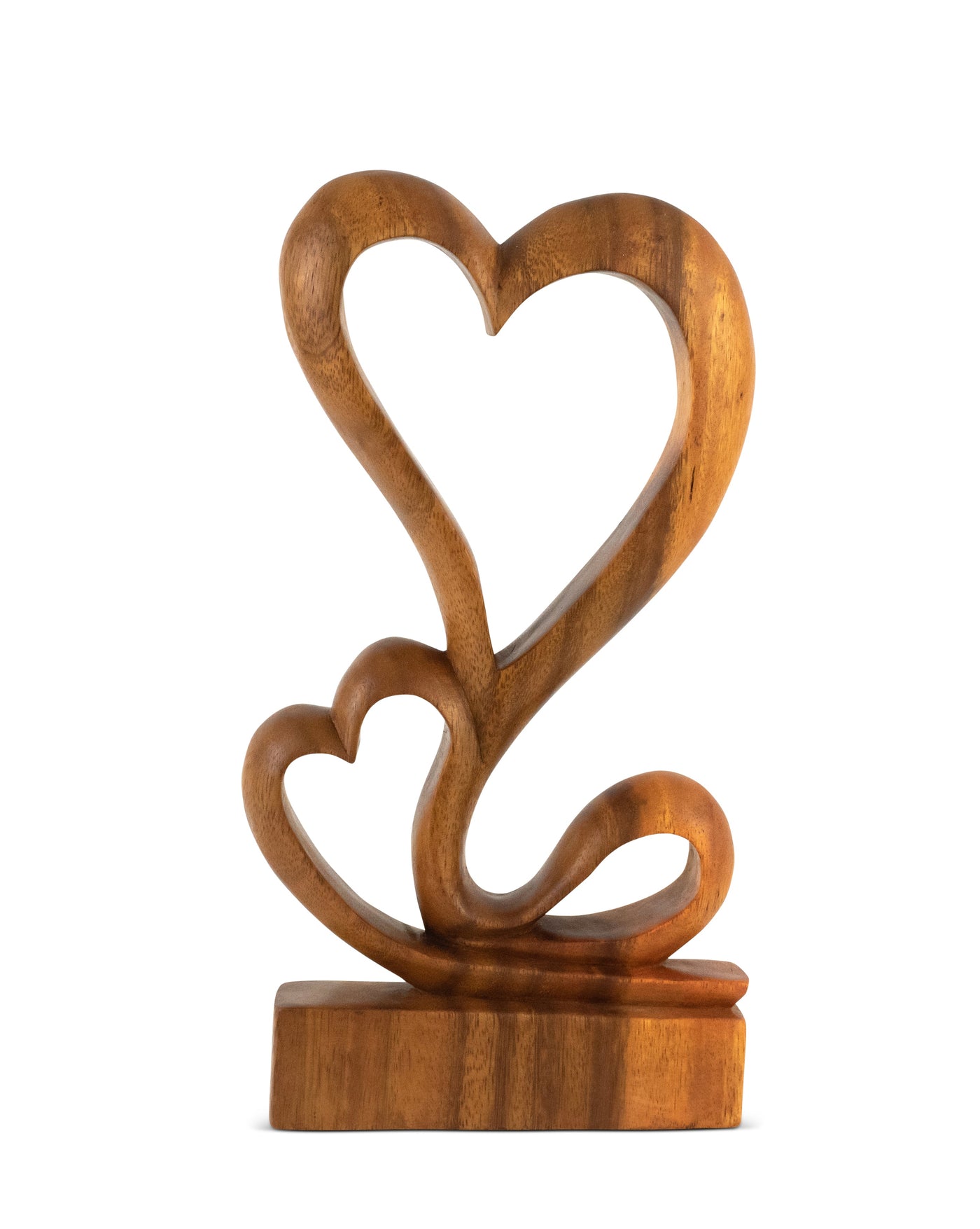 12" Wooden Handmade Abstract Sculpture Statue Handcrafted "Hearts Blossom" Gift Decorative Home Decor Figurine Accent Decoration Artwork Hand Carved