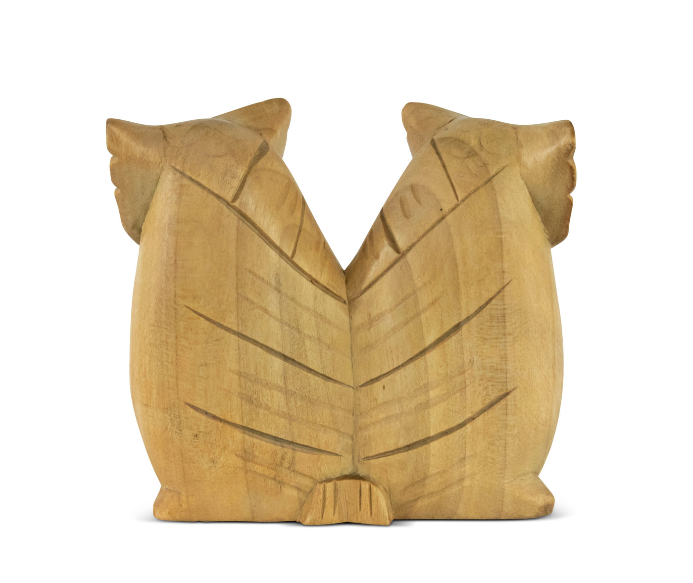 Wooden Handmade Owl and Family Figurine Handcrafted Hoot Statue Art Home Decor Sculpture Hand Carved Decorative Accent Decoration