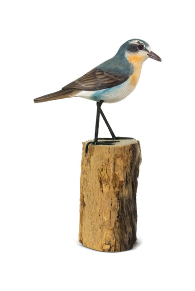 Wooden Hand Carved Wheatear Bird Statue Figurine Sculpture Art Decorative Home Decor Accent Gift Handcrafted Decoration Handmade