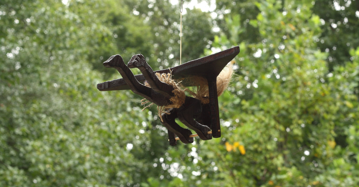 Handmade Wooden Primitive Paragliding Tribal Statue Sculpture Tiki Bar Handcrafted Unique Gift Home Decor Figurine Hang Gliding Decoration Hand Carved