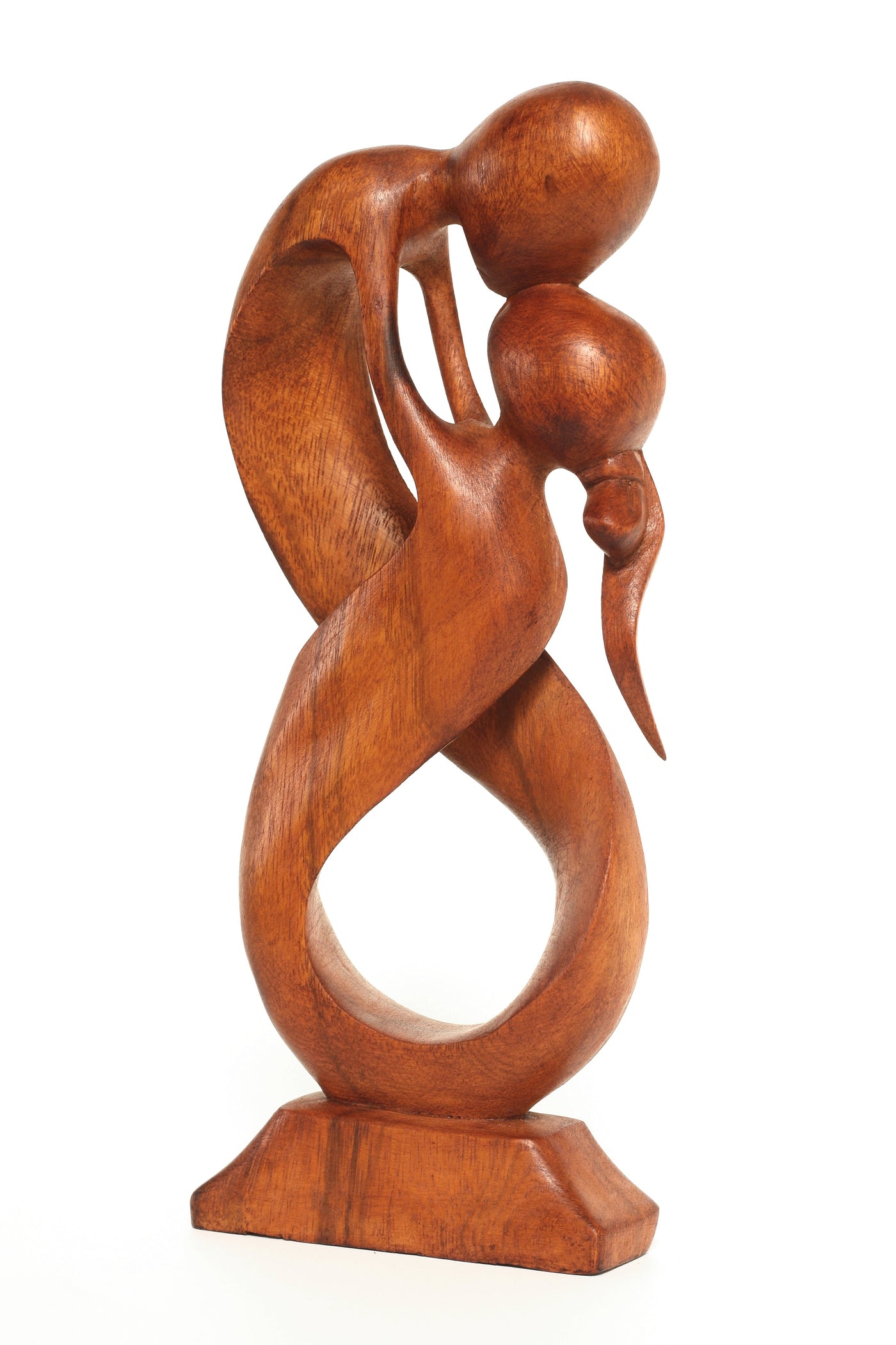 12" Wooden Handmade Abstract Sculpture Statue Handcrafted "Always Yours" Gift Art Decorative Home Decor Figurine Accent Decoration Artwork Hand Carved