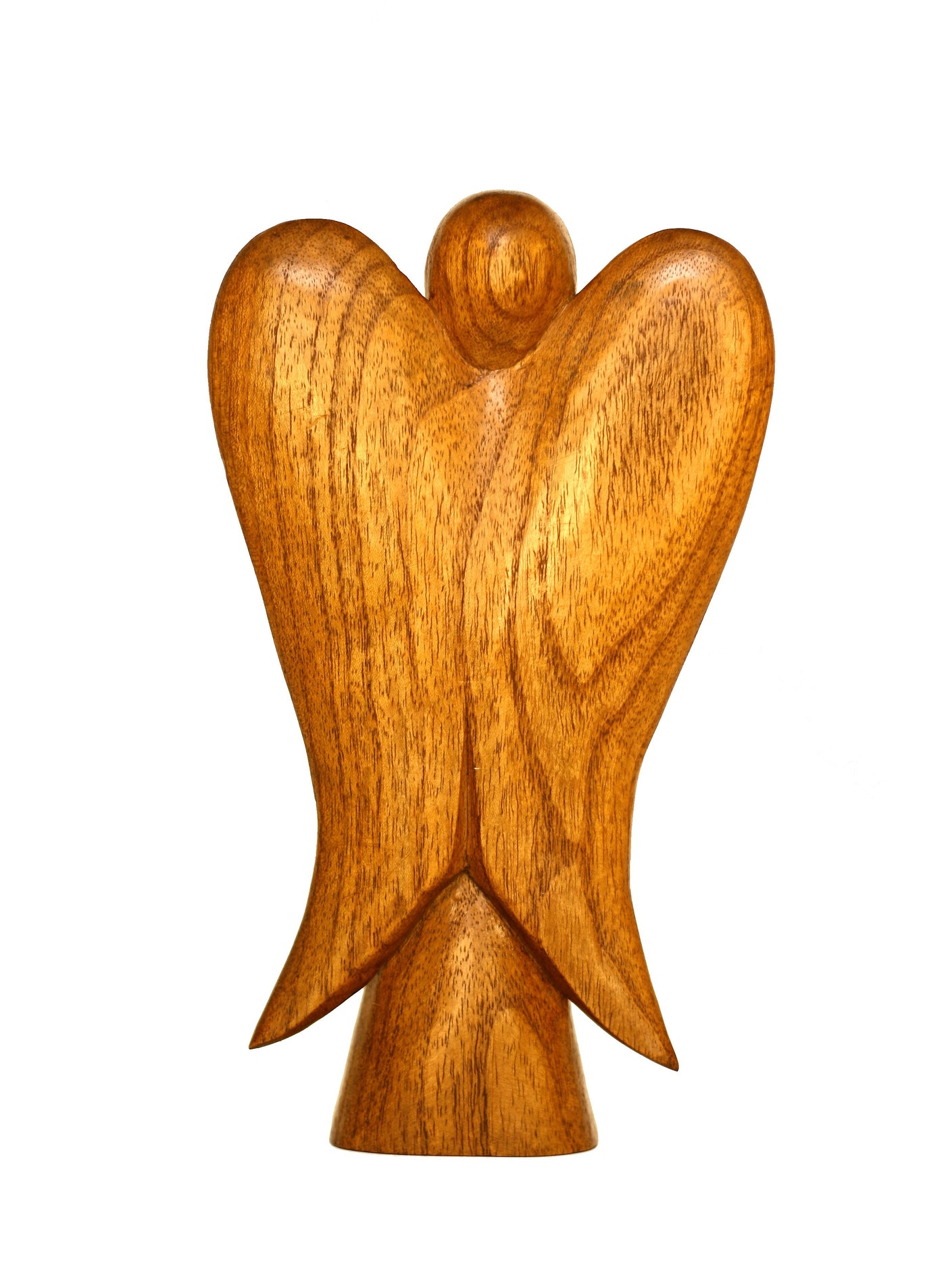10" Wooden Handmade Abstract Sculpture Statue Handcrafted "Praying Angel" Gift Decorative Home Decor Figurine Accent Decoration Artwork Hand Carved